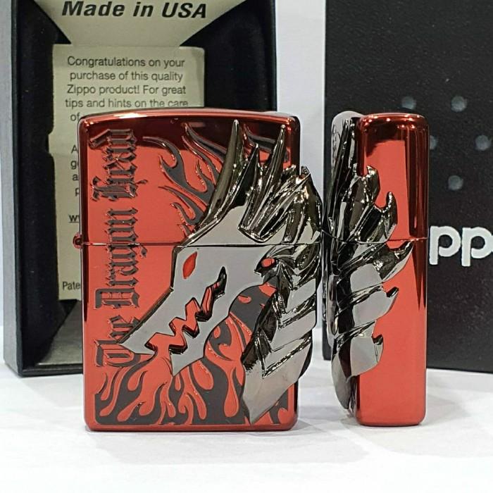 ZIPPO DRAGON DESIGN 3D EMBLEM 2 SIDES RED - GHOSTORE7 Harga 3,933,000 rupiah*Gratis Ongkir