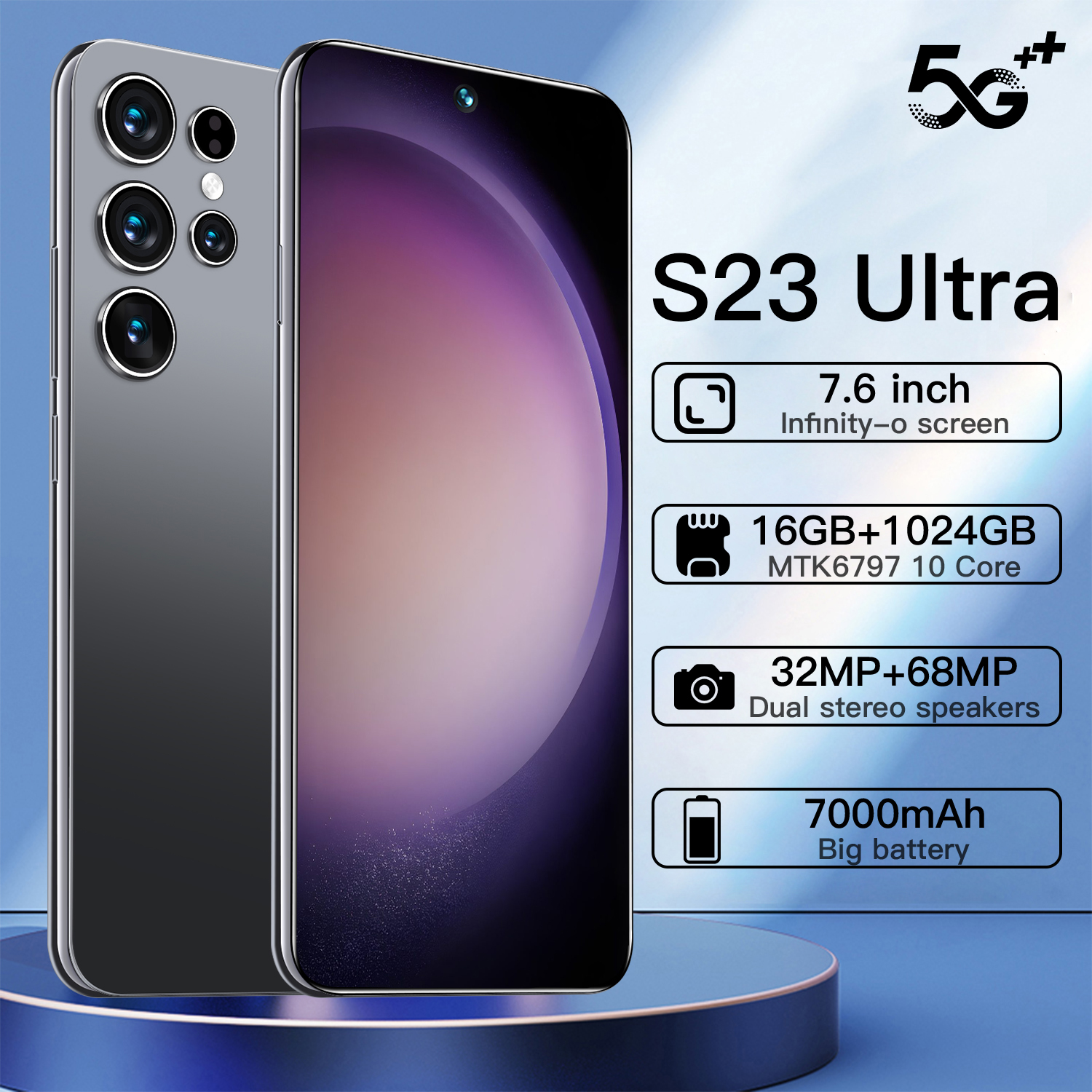 New original HP S23 ultra smart android phone 16GB + 512GB ram 7.5 inch 6800mAh 32mp + 64MP student learning smartphone HD camera cheap mobile phone for playing games authentic official clearance sale best selling cheap smartphone cod Harga 949,000 rupiah*Gratis Ongkir