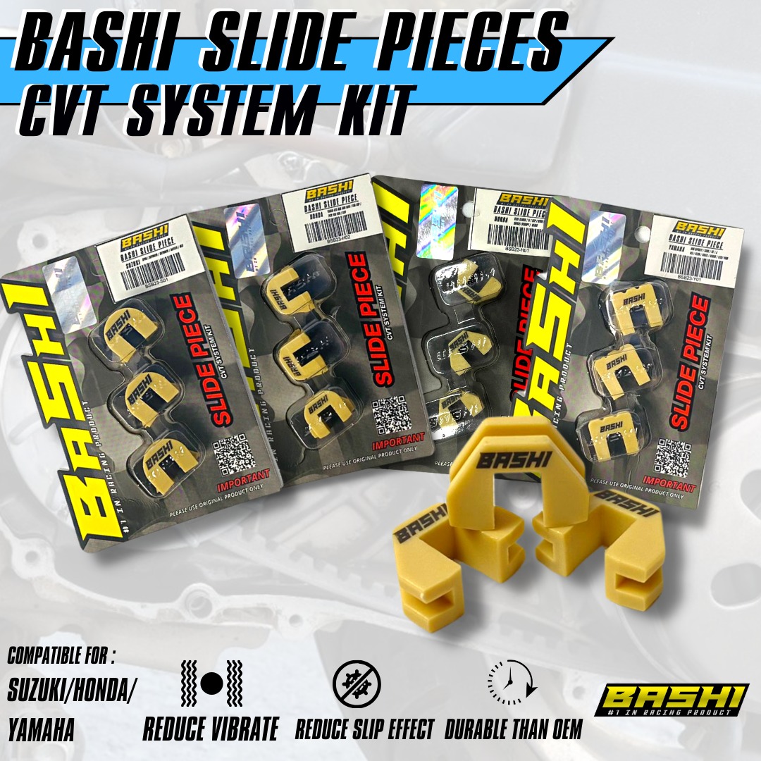 BASHI SLIDE PIECE SLIDER CVT TEFLON UNION YAMAHA MIO SPORTY SOUL GT J M3 XEON NMAX AEROX LEXI FINO Harga 28,000 rupiah*Gratis Ongkir