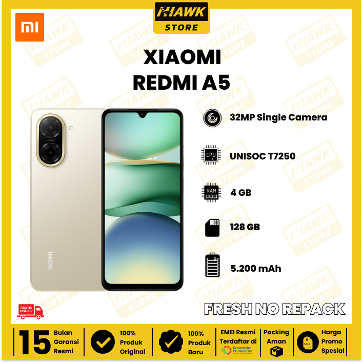 Xiaomi Redmi A5 [4 + 128 GB] official warranty Harga 1,199,000 rupiah*Gratis Ongkir