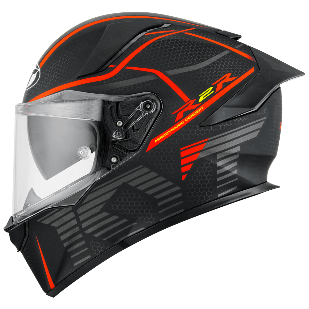 HELM KYT R2R CONCEPT MATT BLACK/RED Helm Full Face Aerodinamis
