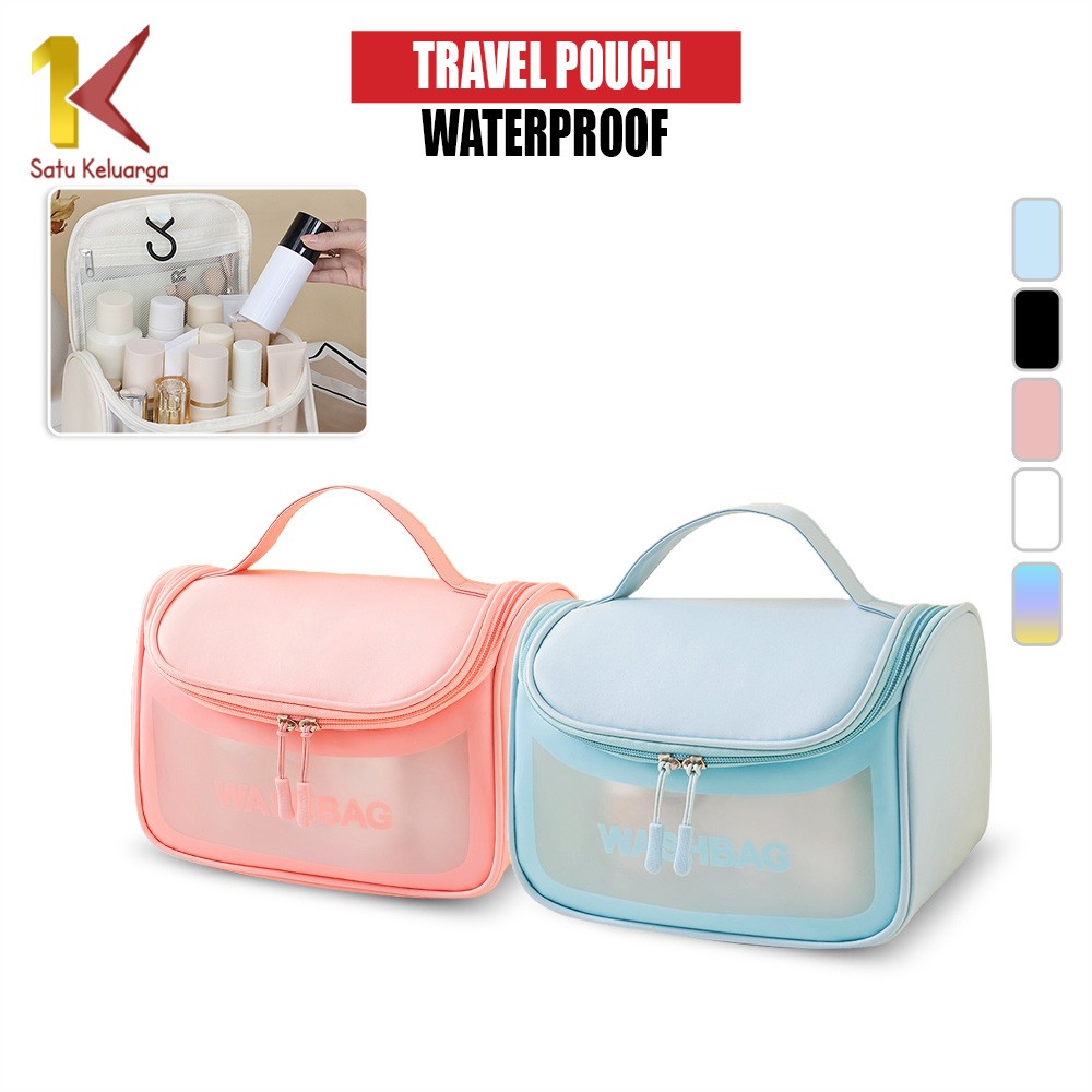 Satu Keluarga Tas Kosmetik Washbag Transparan Portable T52 Travel