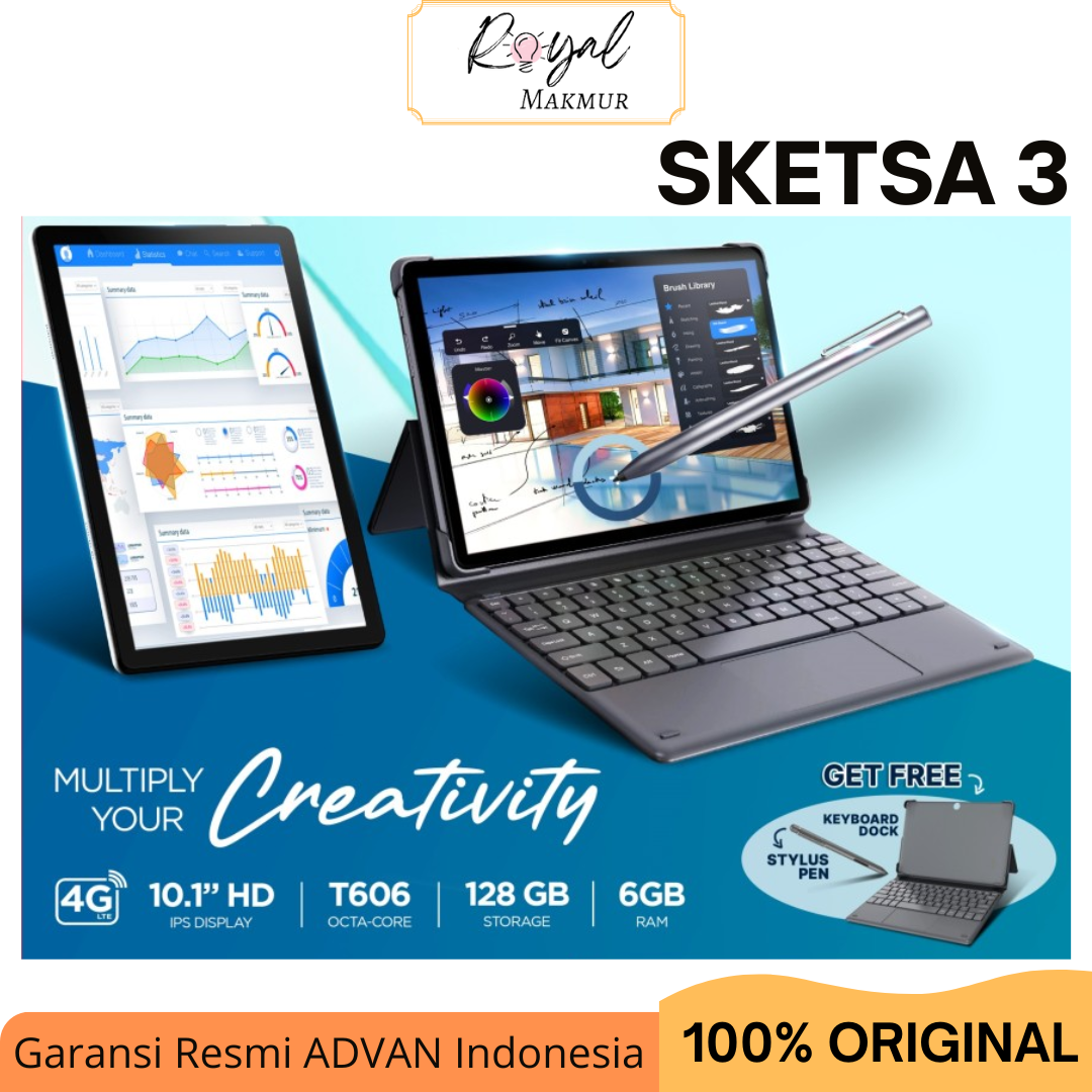 Advan Tab Sketsa 3 10.1” 6/128 GB - Garansi Resmi Harga  2,275,000 Ringgit*Penghantaran Percuma