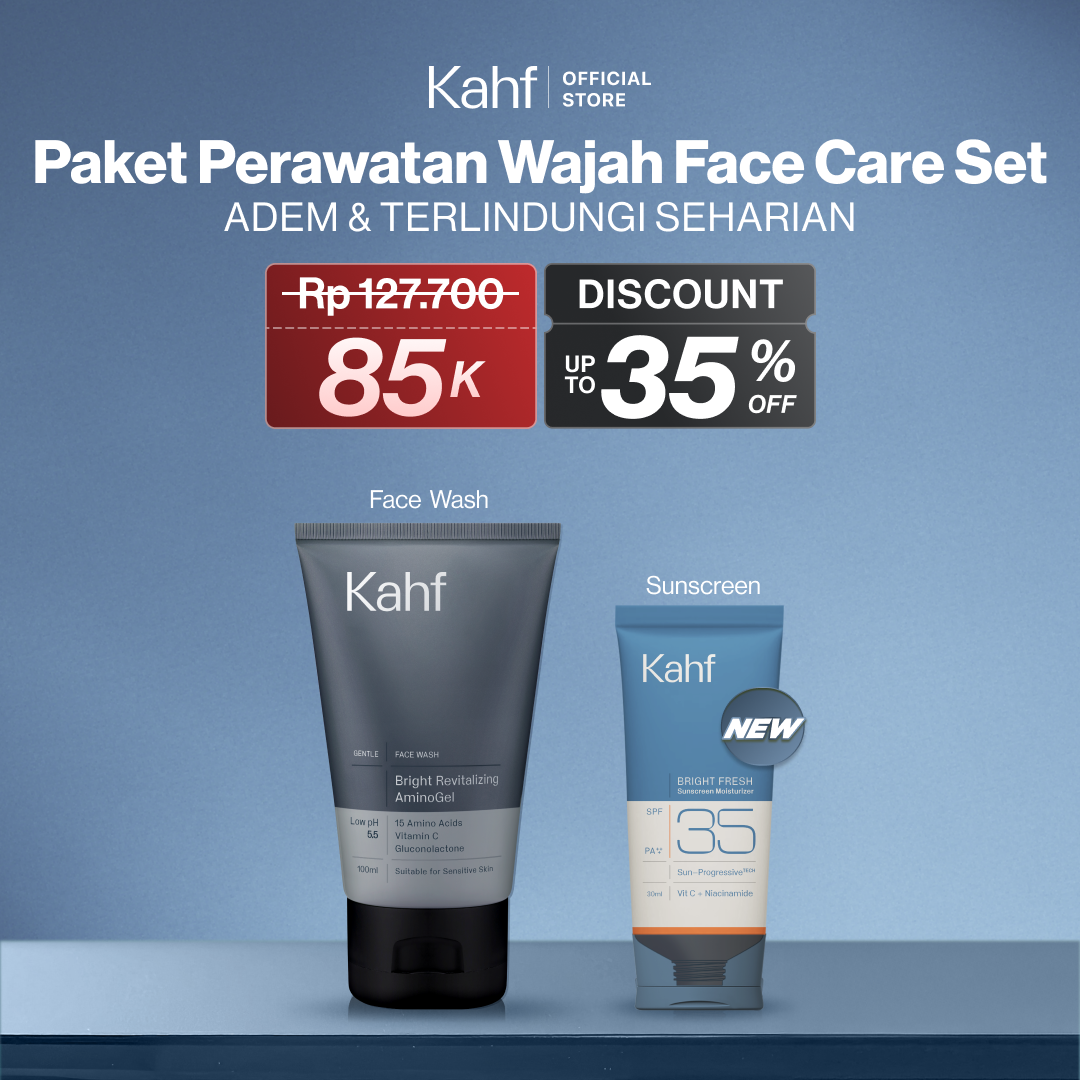 Kahf Bundle 2in1 Sensitive Dry Skin Care Package Cool & Protected All Day Package Face Wash + Sunscree…