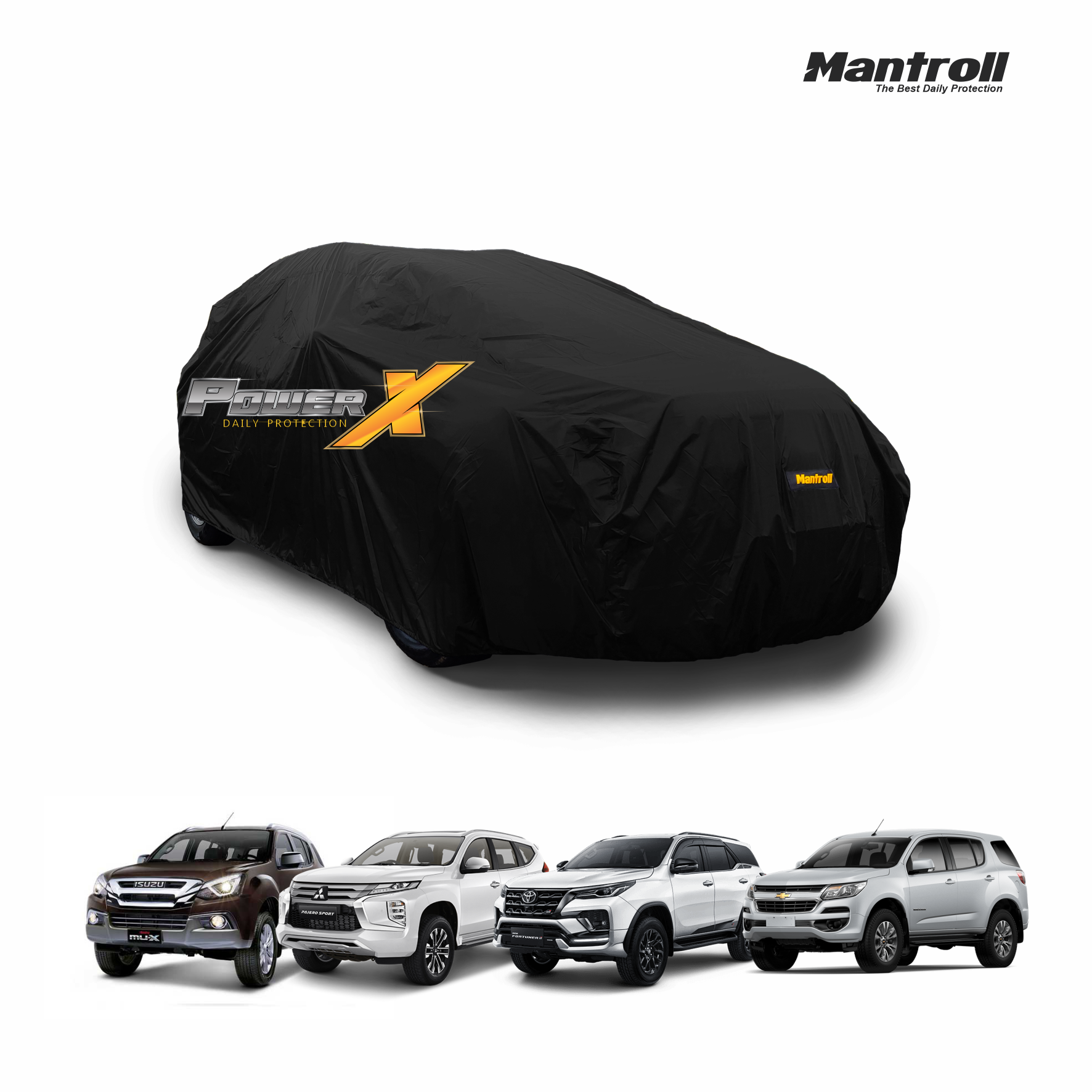 Mantroll Power X - Cover Mobil Fortuner Mux Pajero Trailblazer Full Coating Semi Outdoor Harga 479,000 Ringgit*Penghantaran Percuma