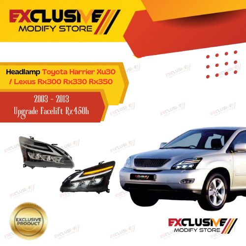 Toyota Harrier xu30/Lexus RX300 RX330 RX350 (2003 - 2013) headlamp model RX450h (2025) facelift styling Triple projector Harga 9,250,000 rupiah*Gratis Ongkir