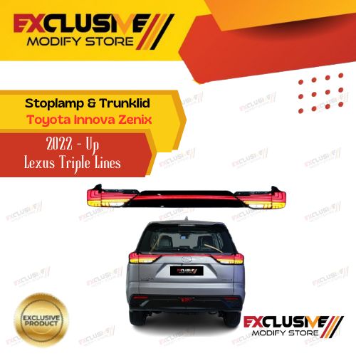 New model stoplamp & trunkld Toyota Innova Zenix (2022-up) type V/G/Q upgrade Lexus style full led triple lines Harga 5,500,000 rupiah*Gratis Ongkir