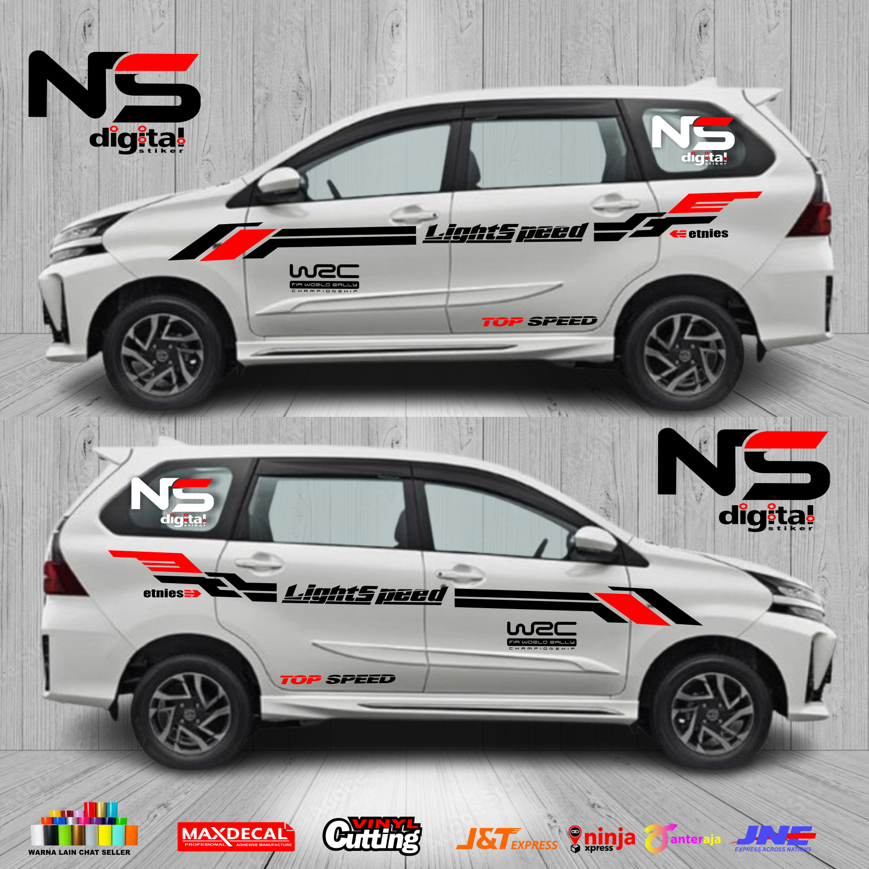 Toyota Avanza Car Sticker Cutting List for the Left and Right Side Body of the Toyota Avanza Car Harga 150,000 rupiah*Gratis Ongkir