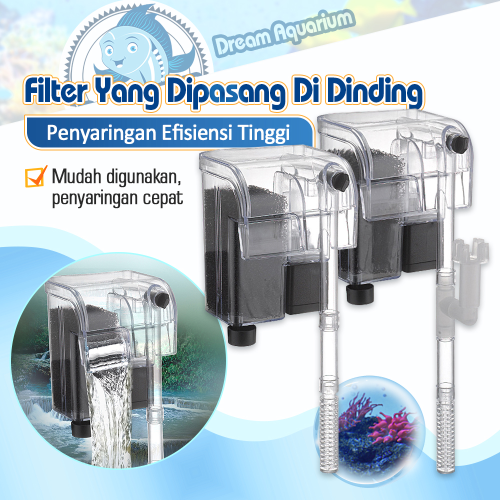 3 in 1 Filter Air Aquarium Gantung 3W 250L/Jam Penyaring Akuarium Aquascape Harga 35,000 rupiah*Gratis Ongkir