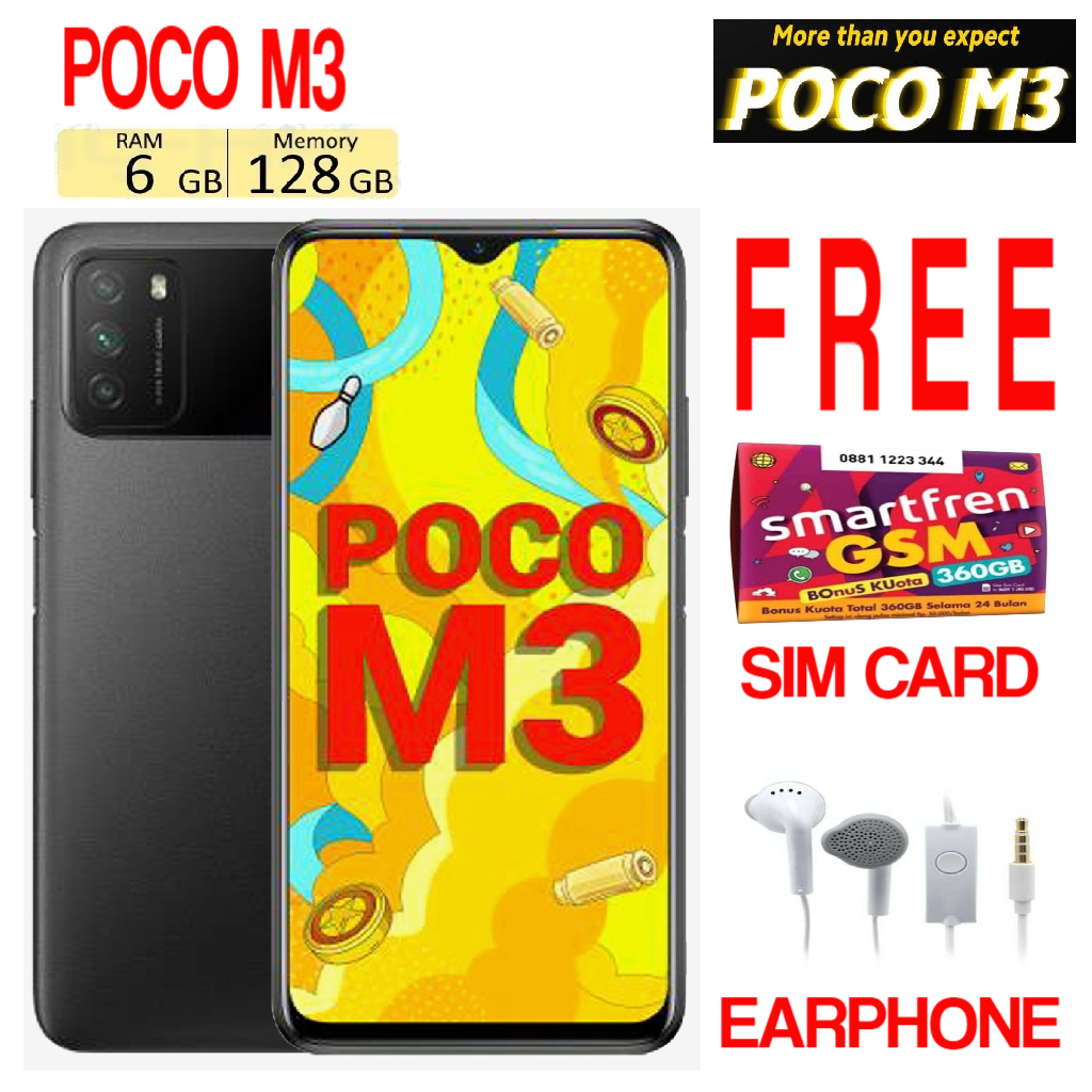 FLASH SALE !!! XIAOMI POCO M3 RAM 6 GB ROM 128 GB Sein -PERMATACAHH Giá 1,250,000 Đồng*Miễn phí vận chuyển