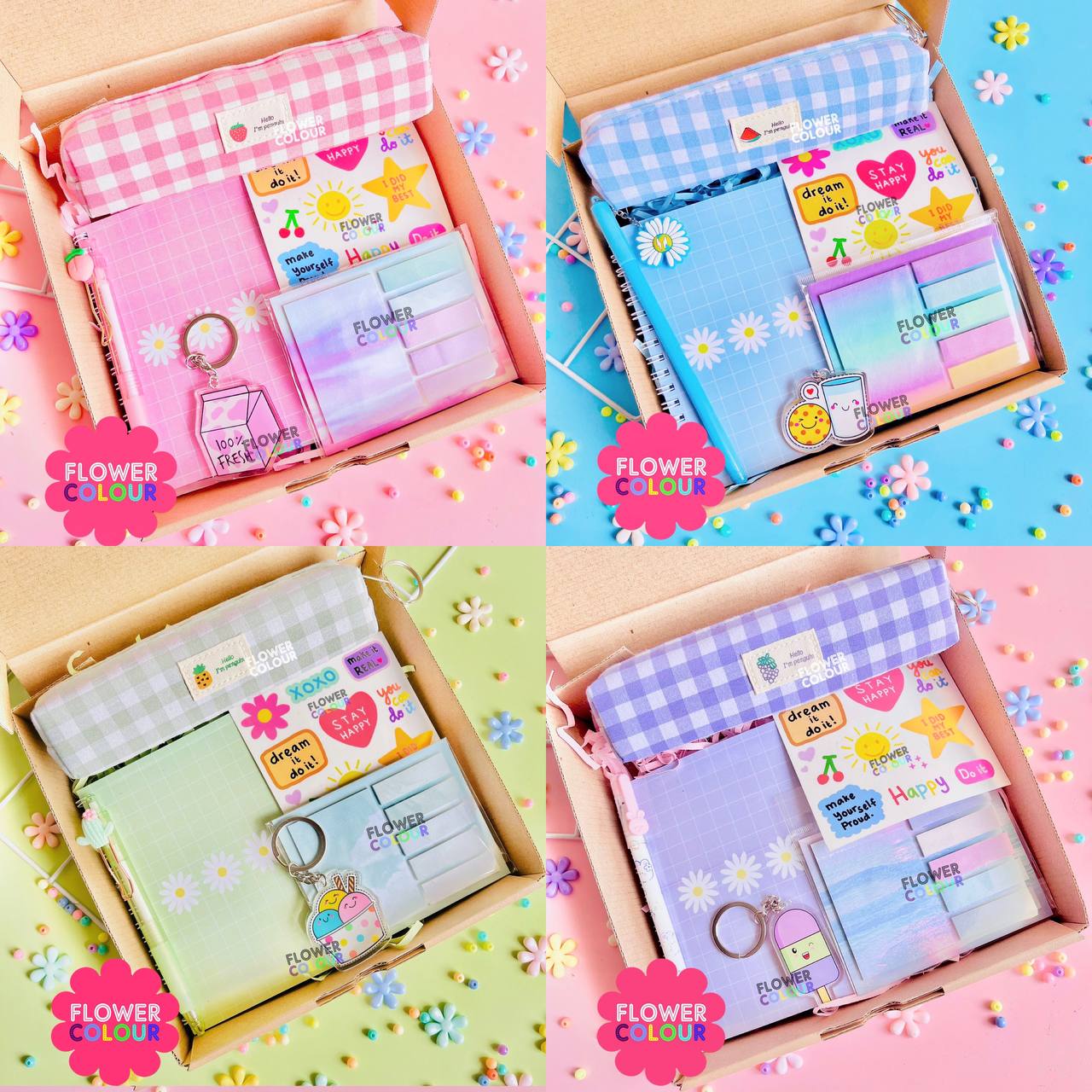 Paket Alat Tulis Aesthetic | Paket Kado Bunga | Hampers hadiah box Flower | Kado Ulang Tahun Aesthetic