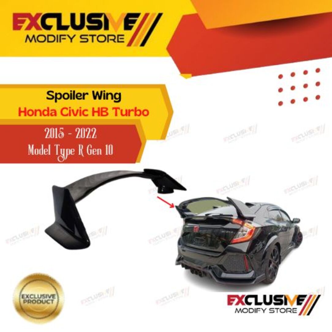 Honda Civic HB turbo 1,5 hatchback fk7 FK8 spoiler wing type R style Harga 1,600,000 rupiah*Gratis Ongkir