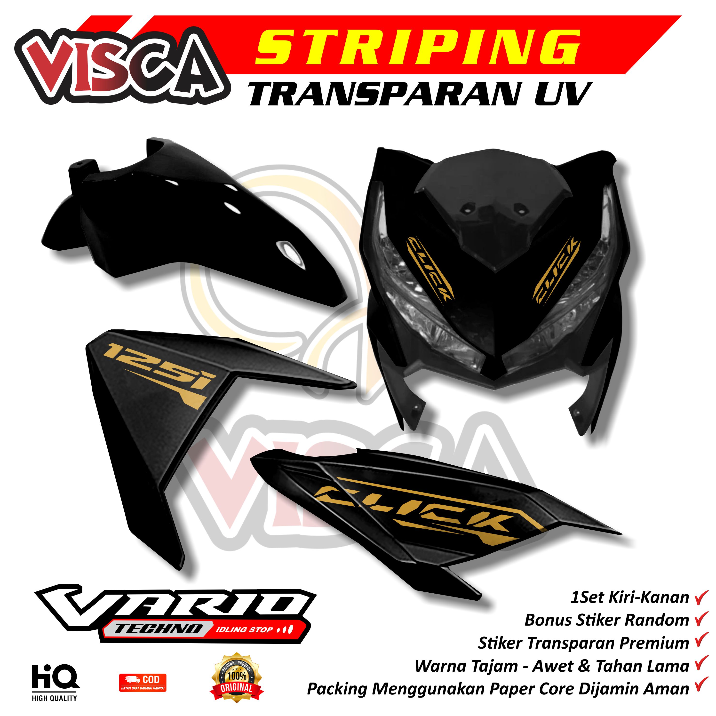 Transparent Striping Vario 125 150 Led 2015 - 2017 Simple Design Click Racing Variation Harga 29,000 rupiah*Gratis Ongkir
