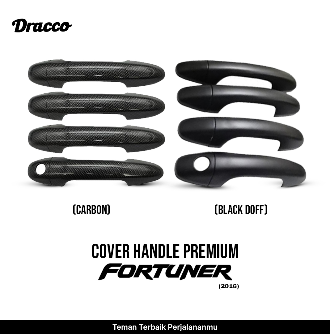 Premium Fortuner 2016 Handle Cover Carbon & Black Doff Car Door Handle Cover Dracco Accessories Harga 90,000 rupiah*Gratis Ongkir
