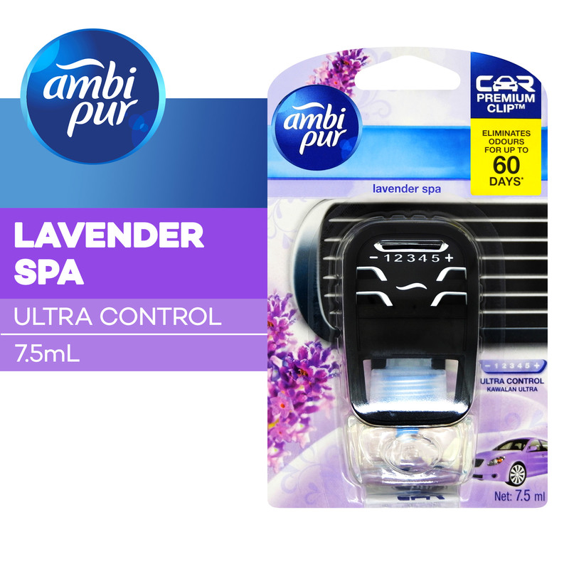 Ambi Pur Pengharum Mobil Lavender Spa Starter Kit Ultra 7.5ml Harga 45,700 rupiah*Gratis Ongkir