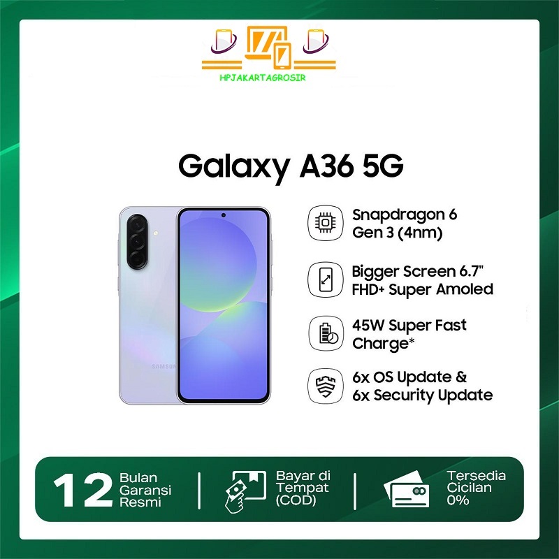 Samsung Galaxy A36 5g [12/256] - | Galaxy Ai | Snapdragon 6 | 45W Super Fast Charging Harga  4,050,000 Ringgit*Penghantaran Percuma