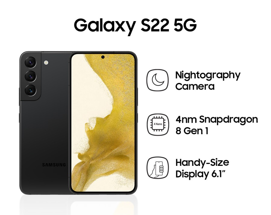 SAMSUNG S22 5G RAM 8/128 GB GARANSI RESMI 1 TAHUN BISA KREDIVO / PAYLATER Harga 8,799,000 rupiah*Gratis Ongkir