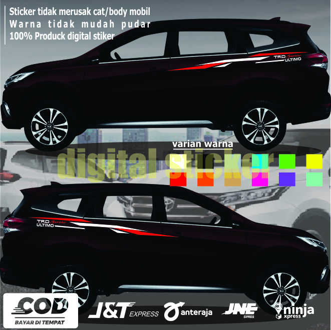 sticker mobil toyota rush trd sportivo stiker mobil toyota rush Harga 65,000 rupiah*Gratis Ongkir