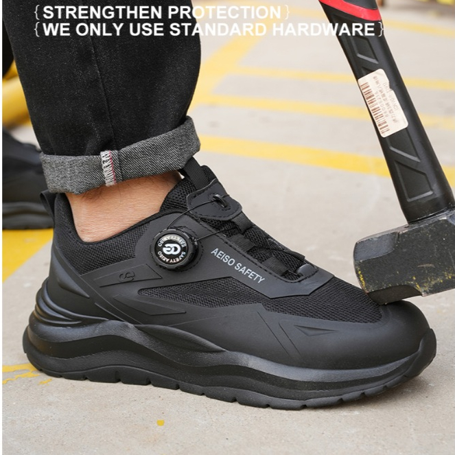 Aeiso Sporty Black Shoes, Elegant and Fashionable Canvas Material with Extra Protection Harga  336,327 rupiah*Gratis Ongkir