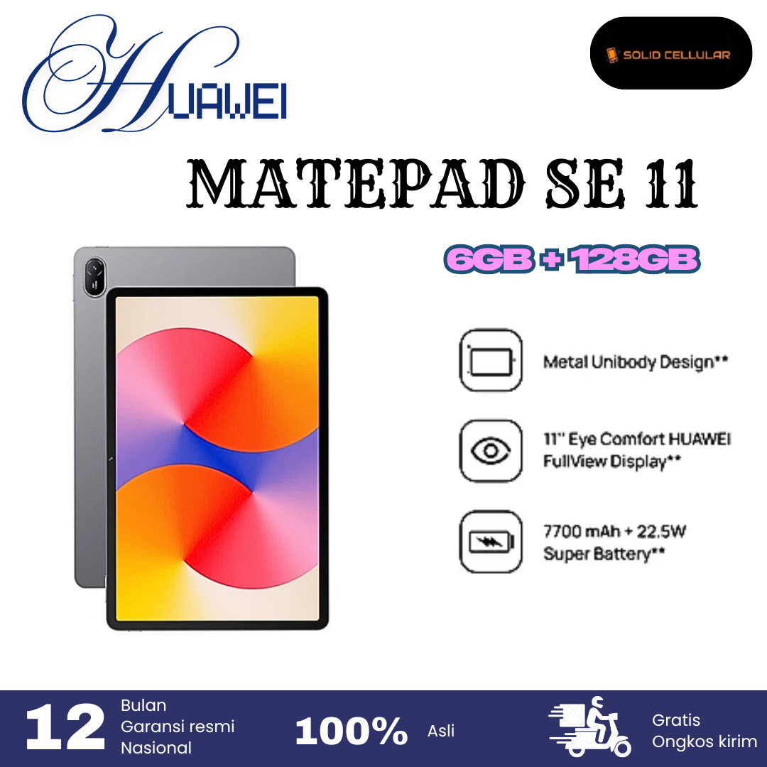 huawei matepad se 11 6/128 garansi resmi Harga  2,550,000 Ringgit*Penghantaran Percuma