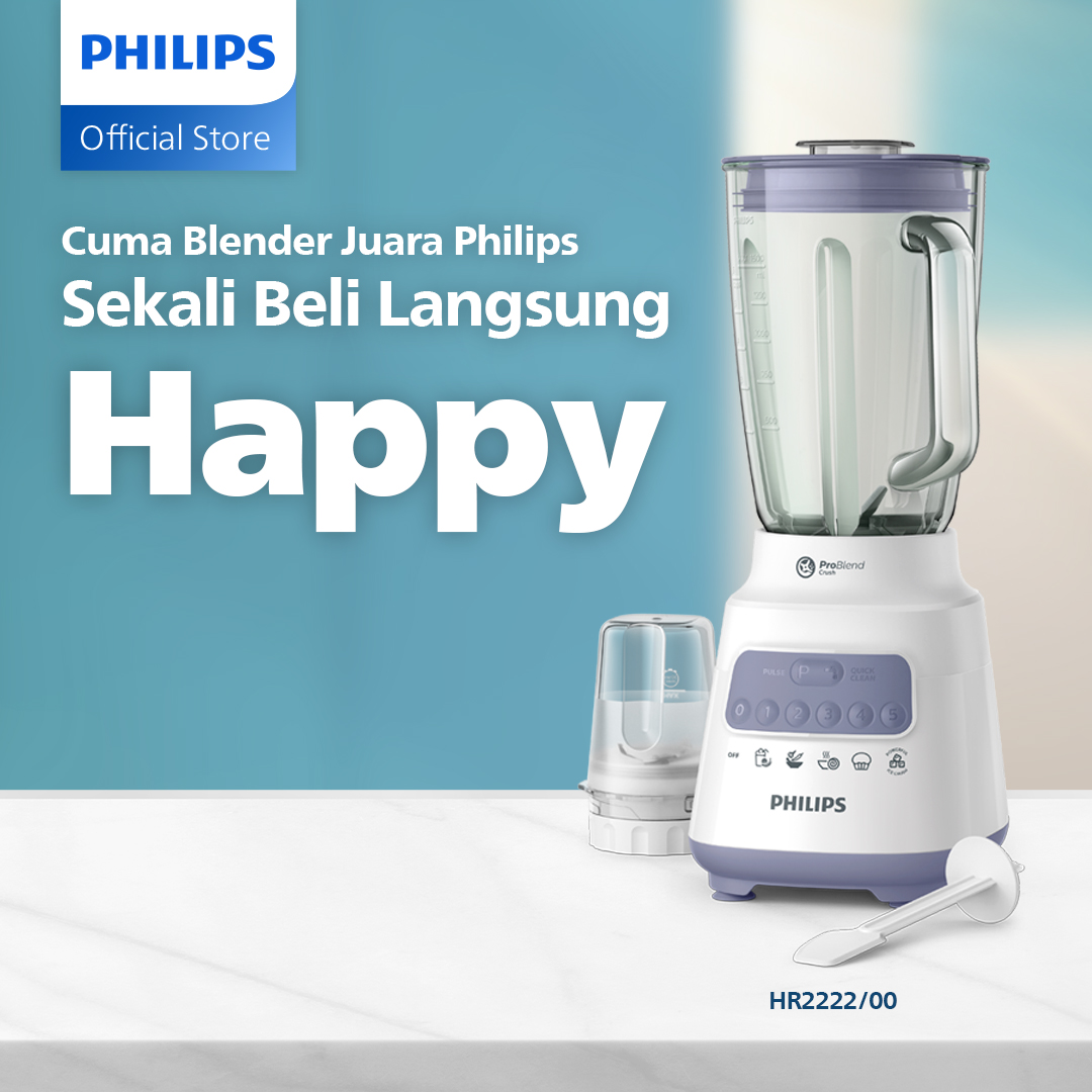 Philips Glass Blender 2 Liter - 5000 Series Hr2222/00 - Juice Blender - Philips Spice Blender - Dry Mill - Multipurpose Blender - Best Blender - Lavender Harga 708,000 rupiah*Gratis Ongkir