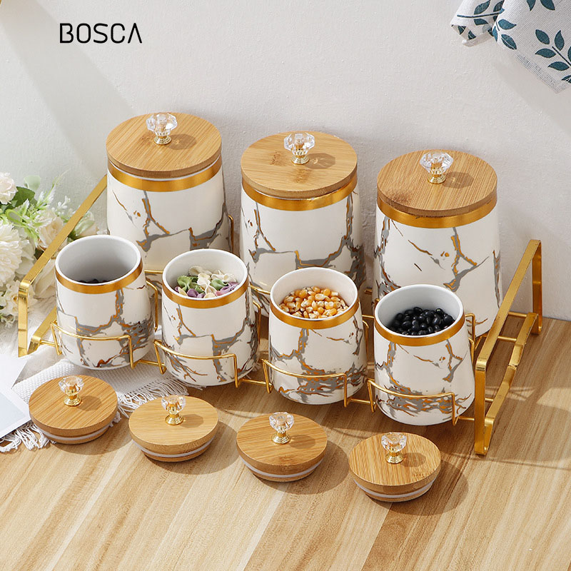 Luxe Marble Spice Jar Tempat Bumbu Dapur Serbaguna Motif Marmer