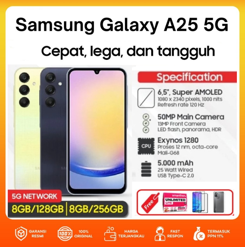 Samsung Galaxy A25 5g & A23 5g Ram 8/256 Gb 5g & 8/128 Gb 5g - Guaranteed Harga 1,587,200 rupiah*Gratis Ongkir