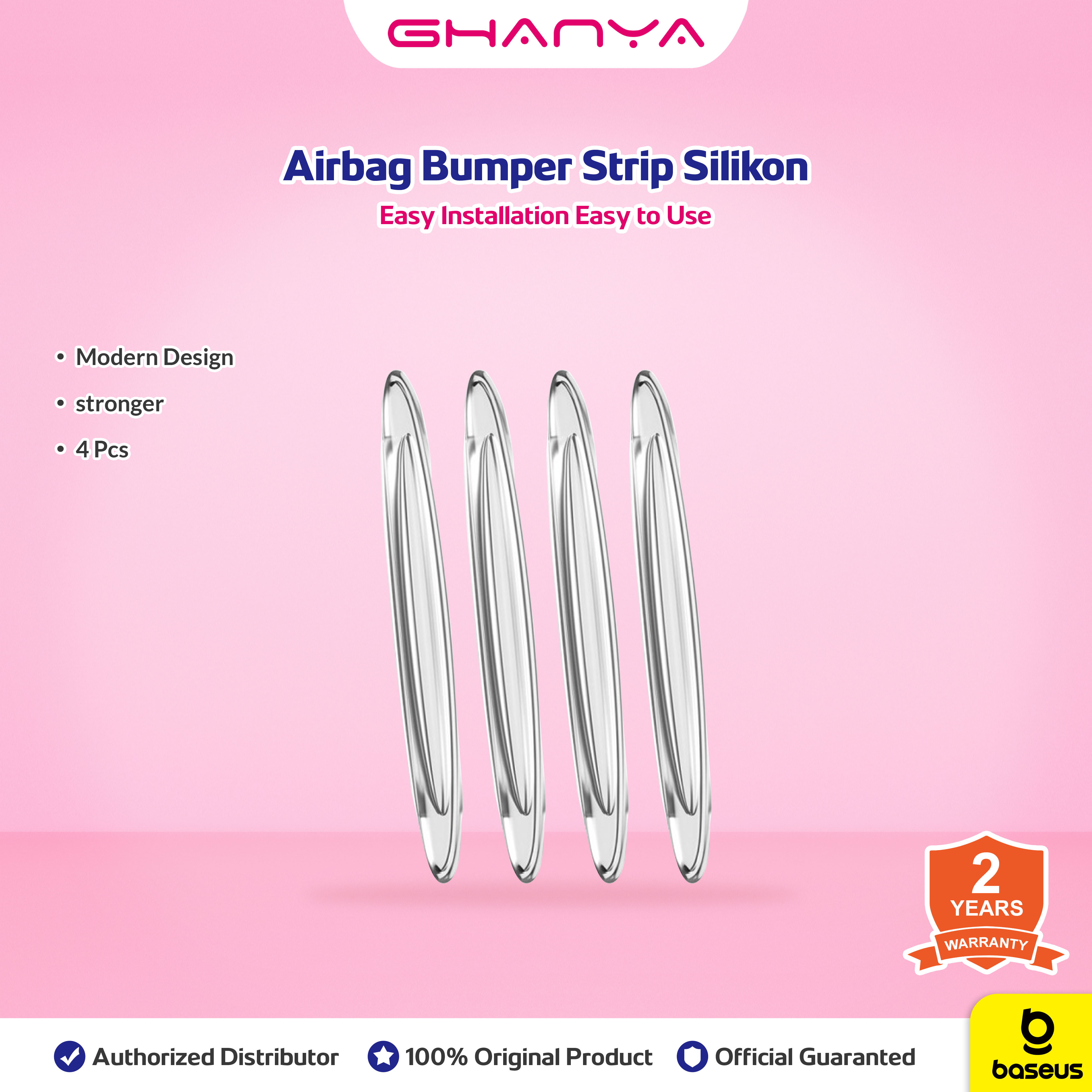 Baseus 3m Anti-Dip Transparent Silicone Car Door Protector Strip - 4 Pcs Harga 65,000 rupiah*Gratis Ongkir