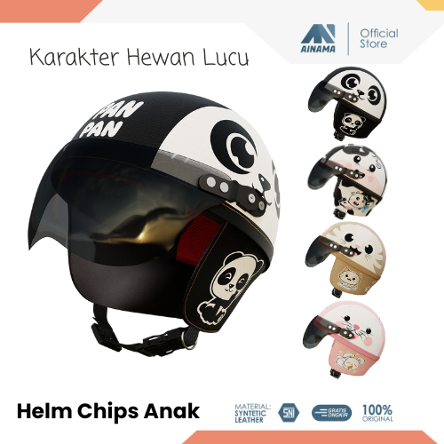 Retro Chips Helmet for Children with Animal Characters Ages 1-5 Years Harga 41,999 rupiah*Gratis Ongkir