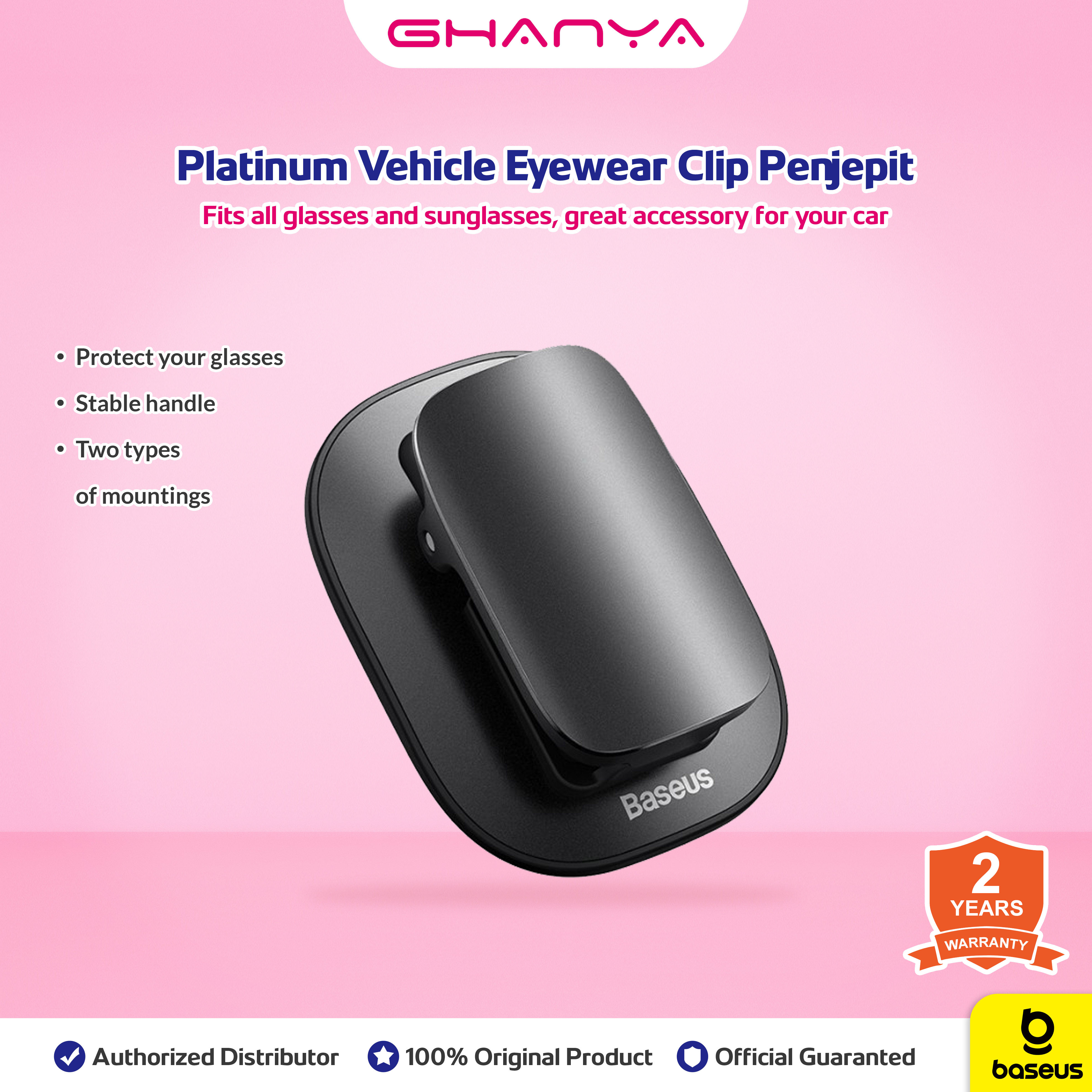 Baseus Original Platinum Vehicle Eyewear Clip Penjepit Holder Kacamata di Mobil Gantungan Kaca Mata Car Ori Harga 57,500 rupiah*Gratis Ongkir