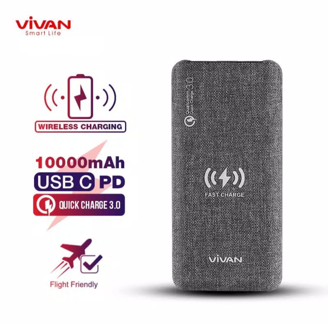 Powerbank Vivan VPB-W10 10000mAh Wireless Powerbank QUICK CHARGING