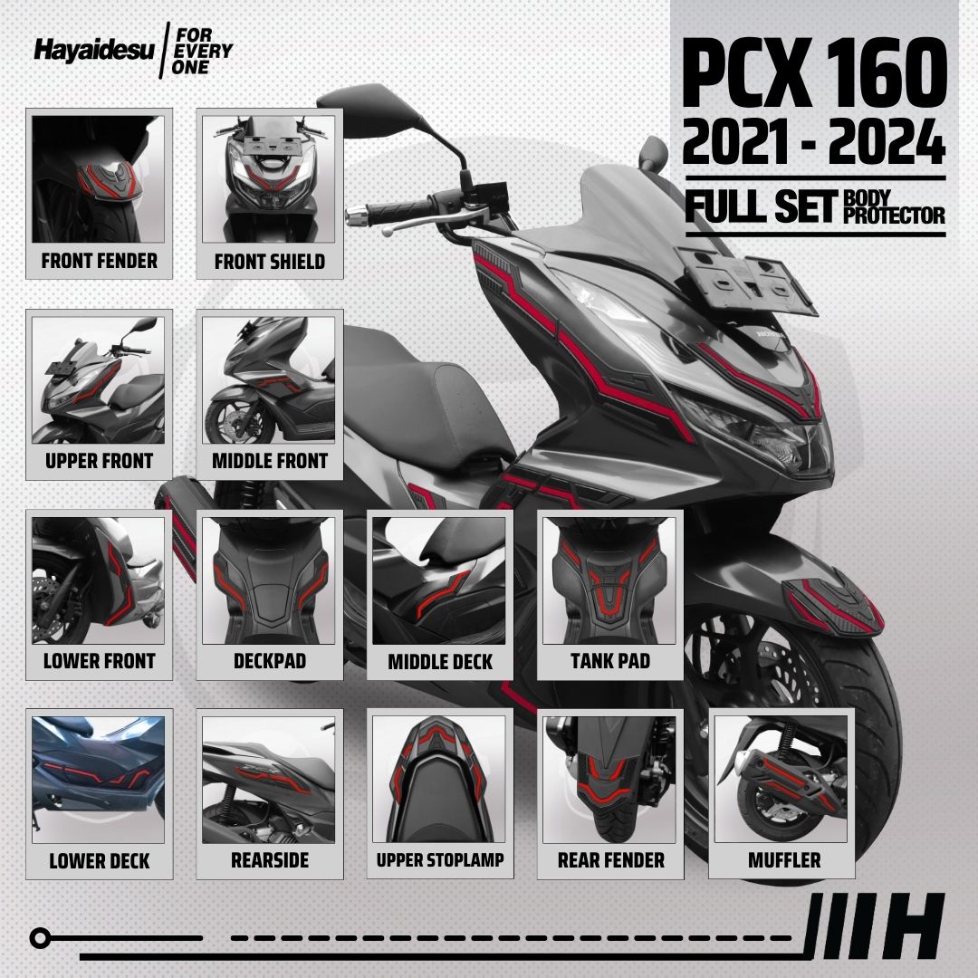 Hayaidesu Body Protector PCX 160 (2021-2024) Paket FULL SET Cover Harga 1,027,080 rupiah*Gratis Ongkir