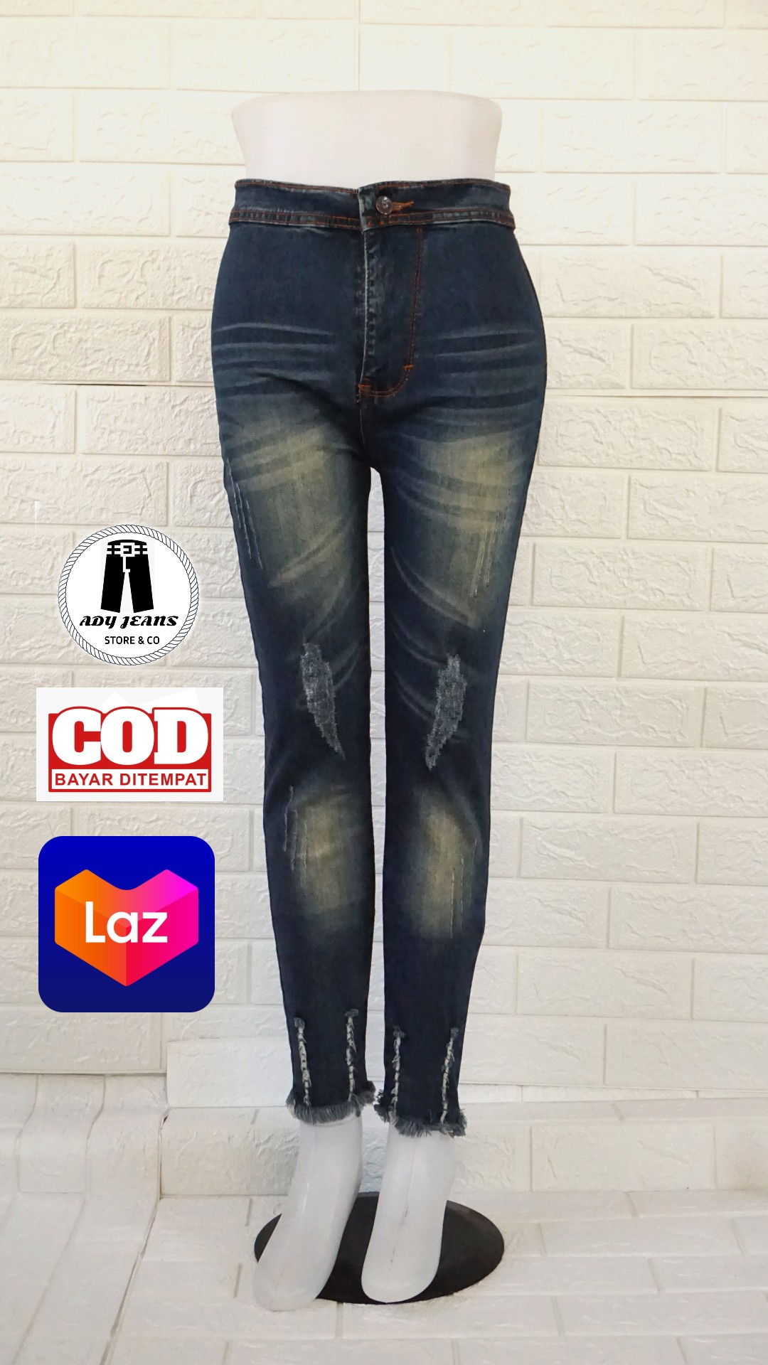 Celana highwaist rumbai laser 
