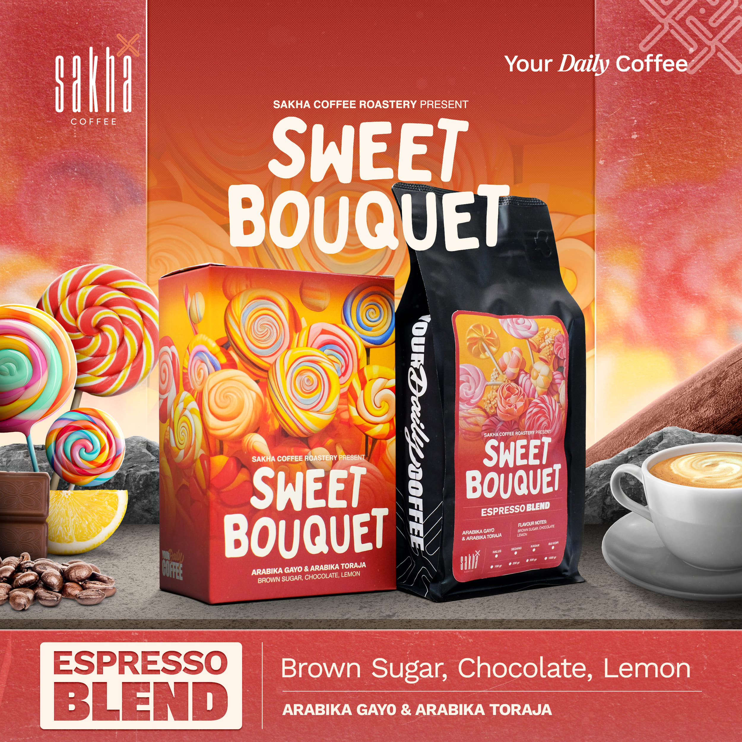 Sweet Bouquet Espresso Coffee Beans Blend Full Arabica Coffee Bean Arabica Coffee