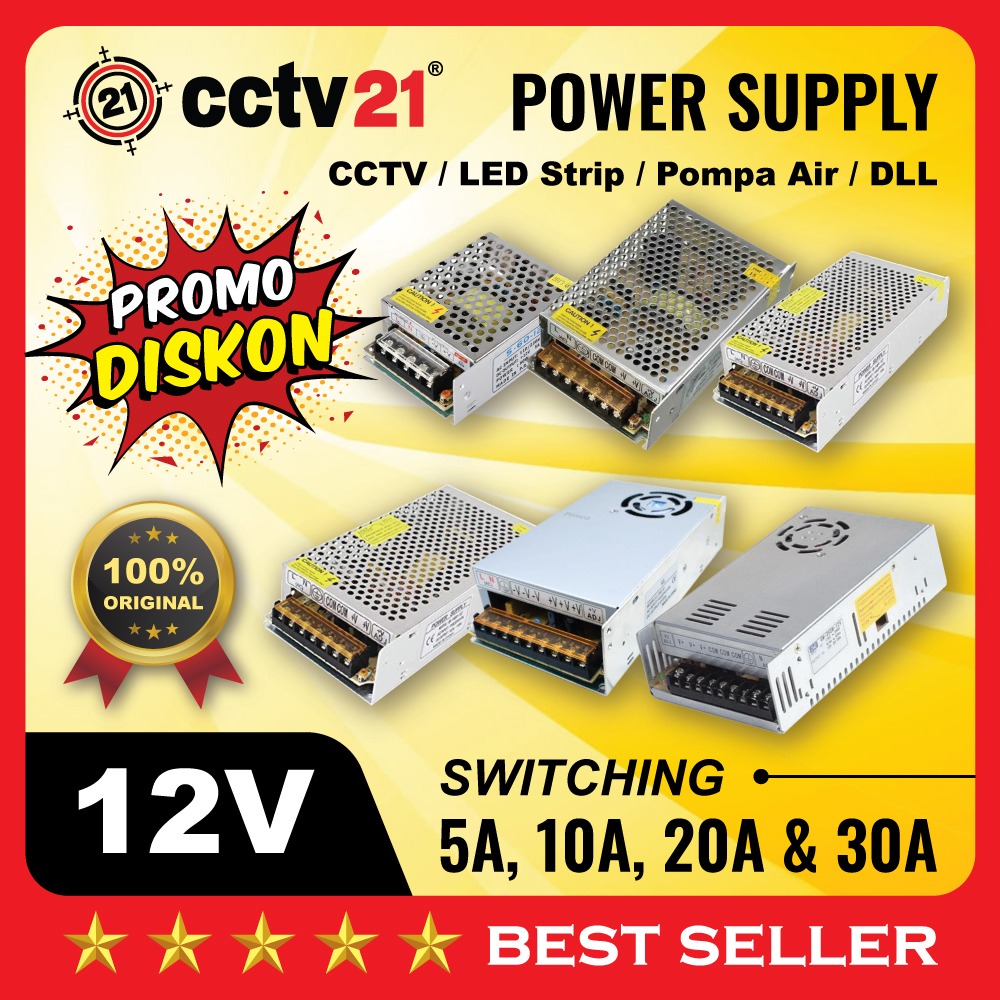 Power Supply / Adaptor Switching / PSU / DC12V Adapter DC12V 5A 10A 20A 30A Harga Promo cctv21 Harga 45,000 rupiah*Gratis Ongkir