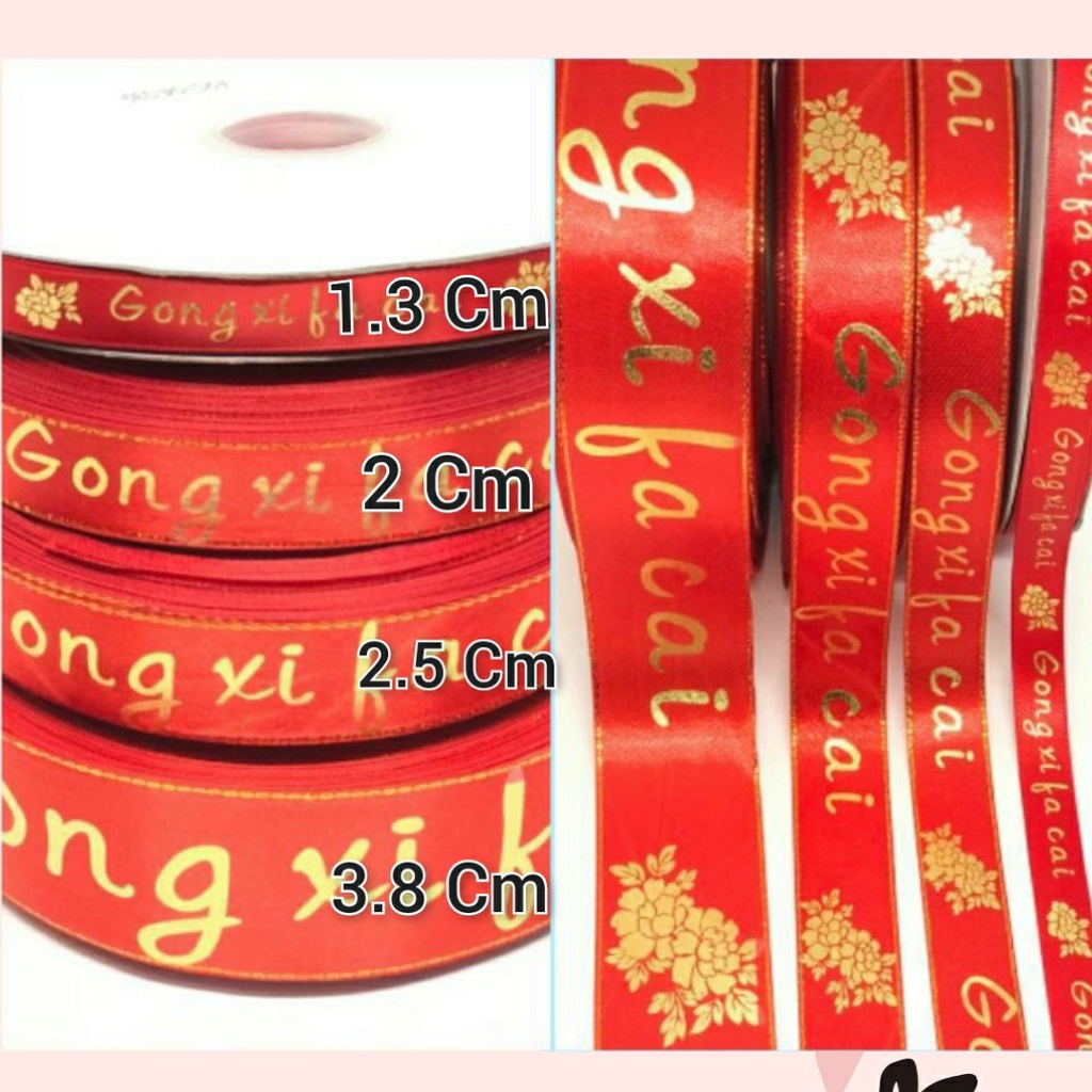 20 Yard - Pita Imlek Single Satin | Gong XI FA CAI | Sincia CNY | Pita Hampers Kado
