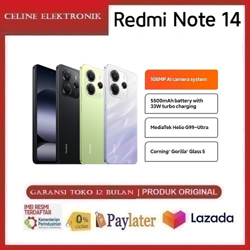 Xiaomi Redmi Note 14 | 108 MP AI Camera | 5500mAh 33W Turbo Charging | MediaTek Helio Giá 2,250,000 Đồng*Miễn phí vận chuyển