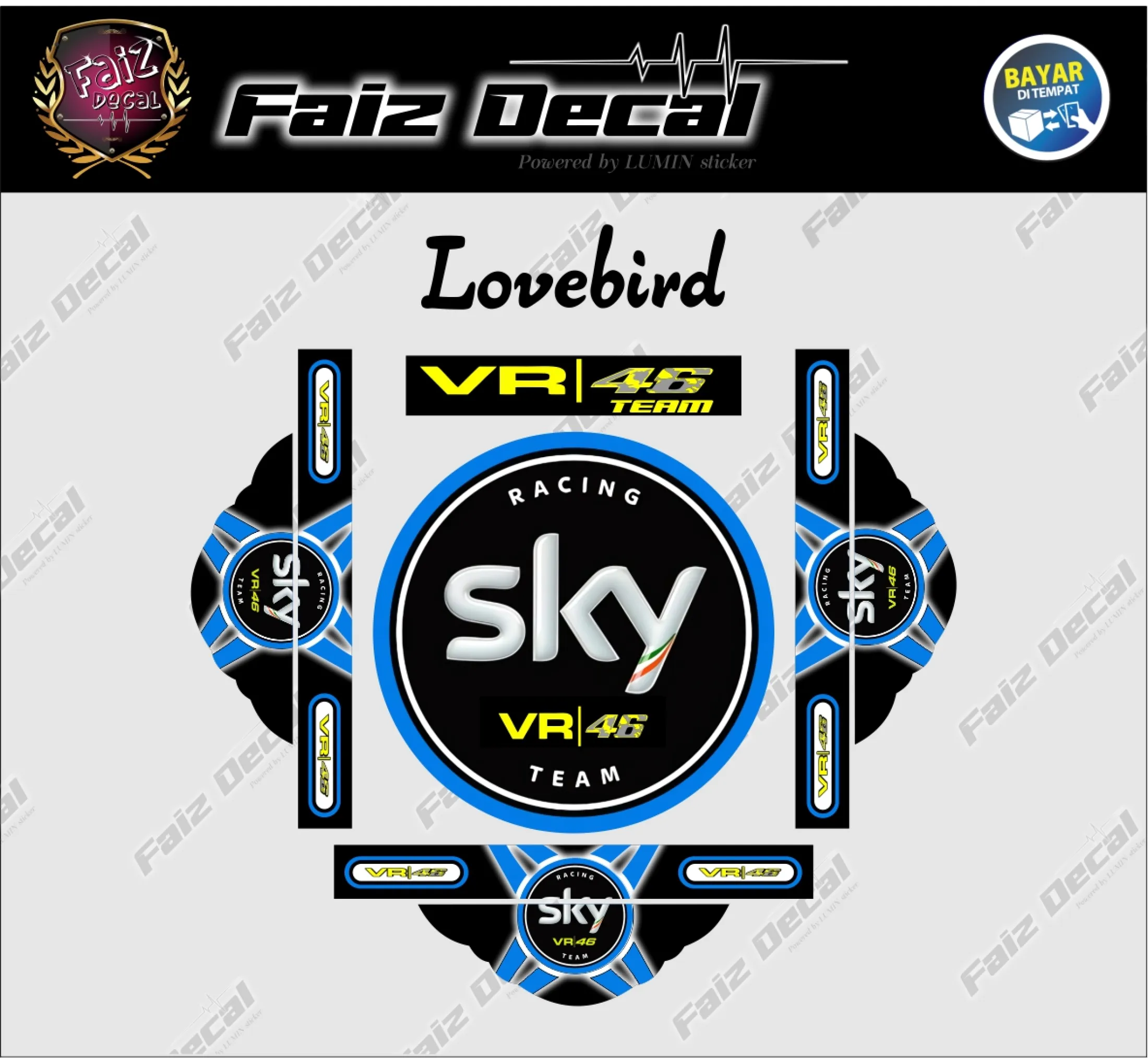 Stiker Decal Tebok Lovebird SKY VR46 Lazada Indonesia