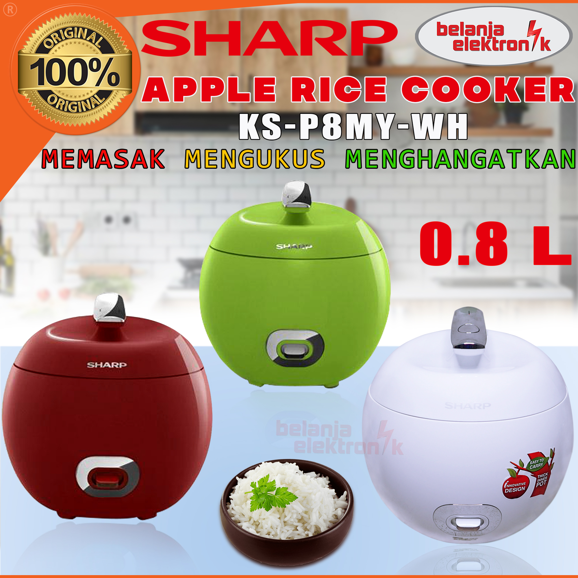 harga rice cooker sharp apple