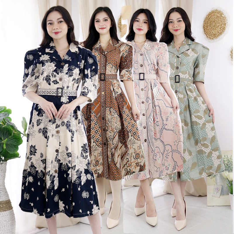 sachin and babi light blue dress Inspirasi Model Dress Batik Elegan dengan Sentuhan Modern dan Tradisional
