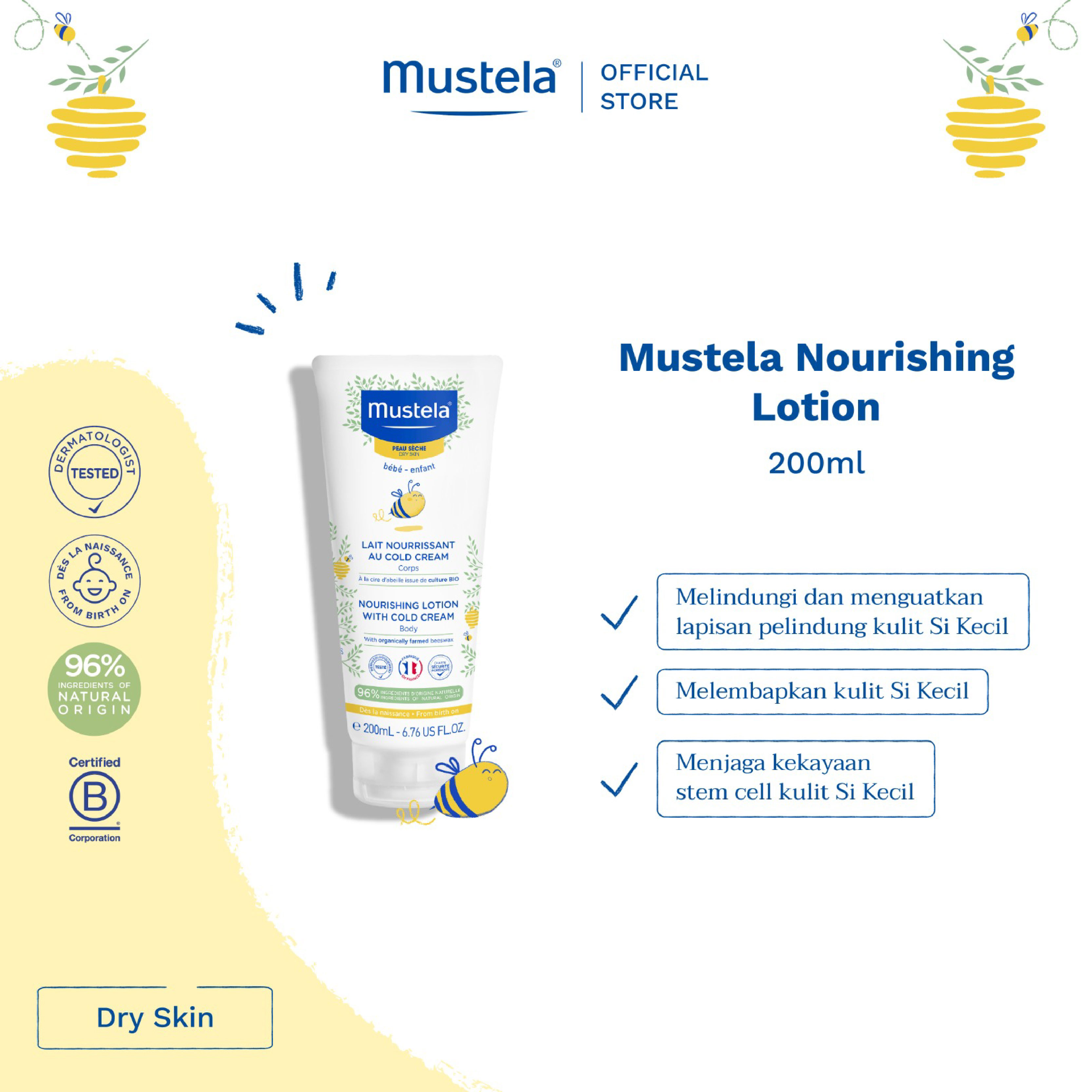 Mustela Nourishing Lotion with cold cream 200 ml Lotion Bayi