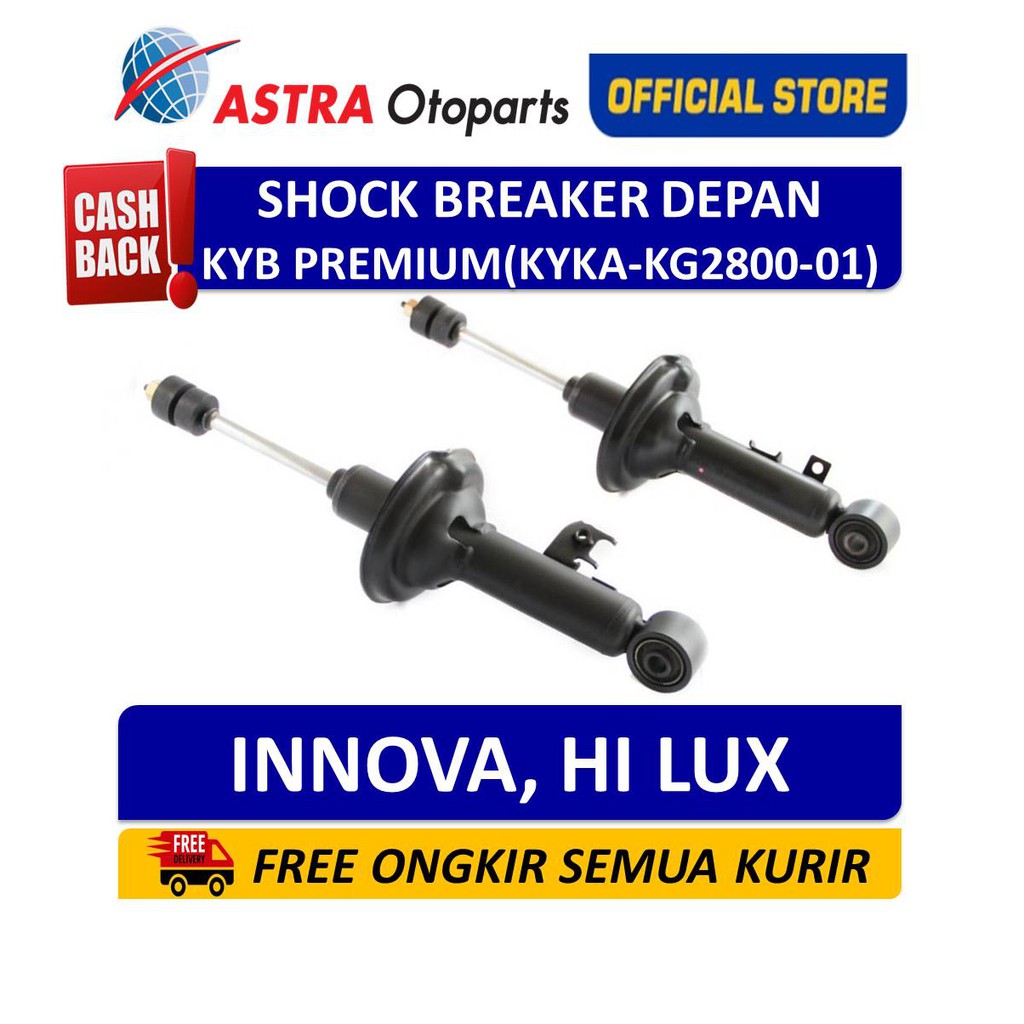 Shock Breaker Depan Innova, Hilux Single Cabin KYB PREMIUM (KYKA-KG2800-01) Harga 846,000 rupiah*Gratis Ongkir