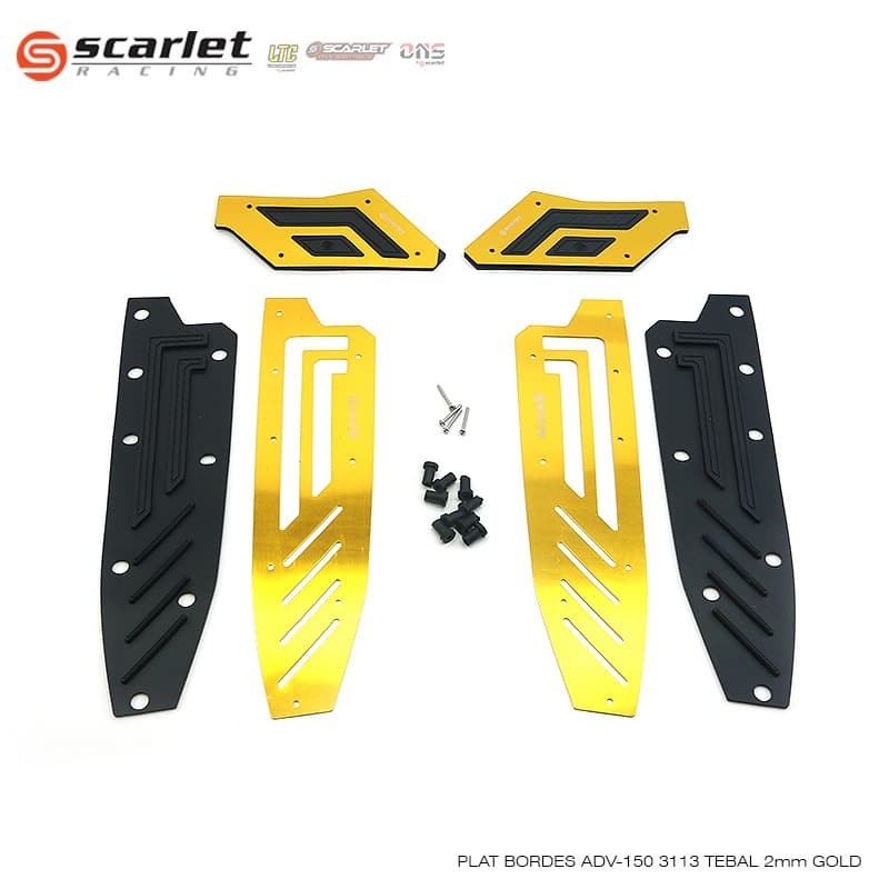 Scarlet Racing - Adv 150 3113 Footrest Bordes Plate 2mm Thick Gold Red Silver Harga 60,000 rupiah*Gratis Ongkir
