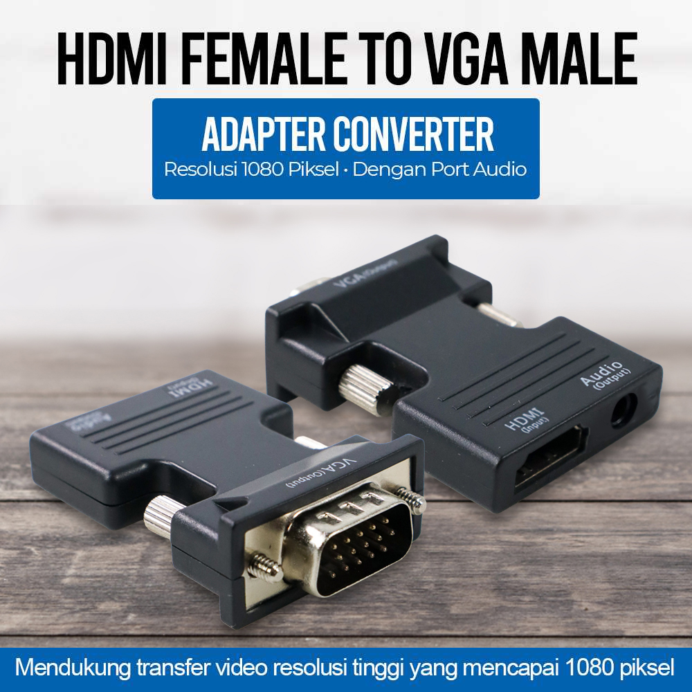 Hdmi To Vga Female Adapter BISA COD Hdmi To Vga Adaptor Hdmi
