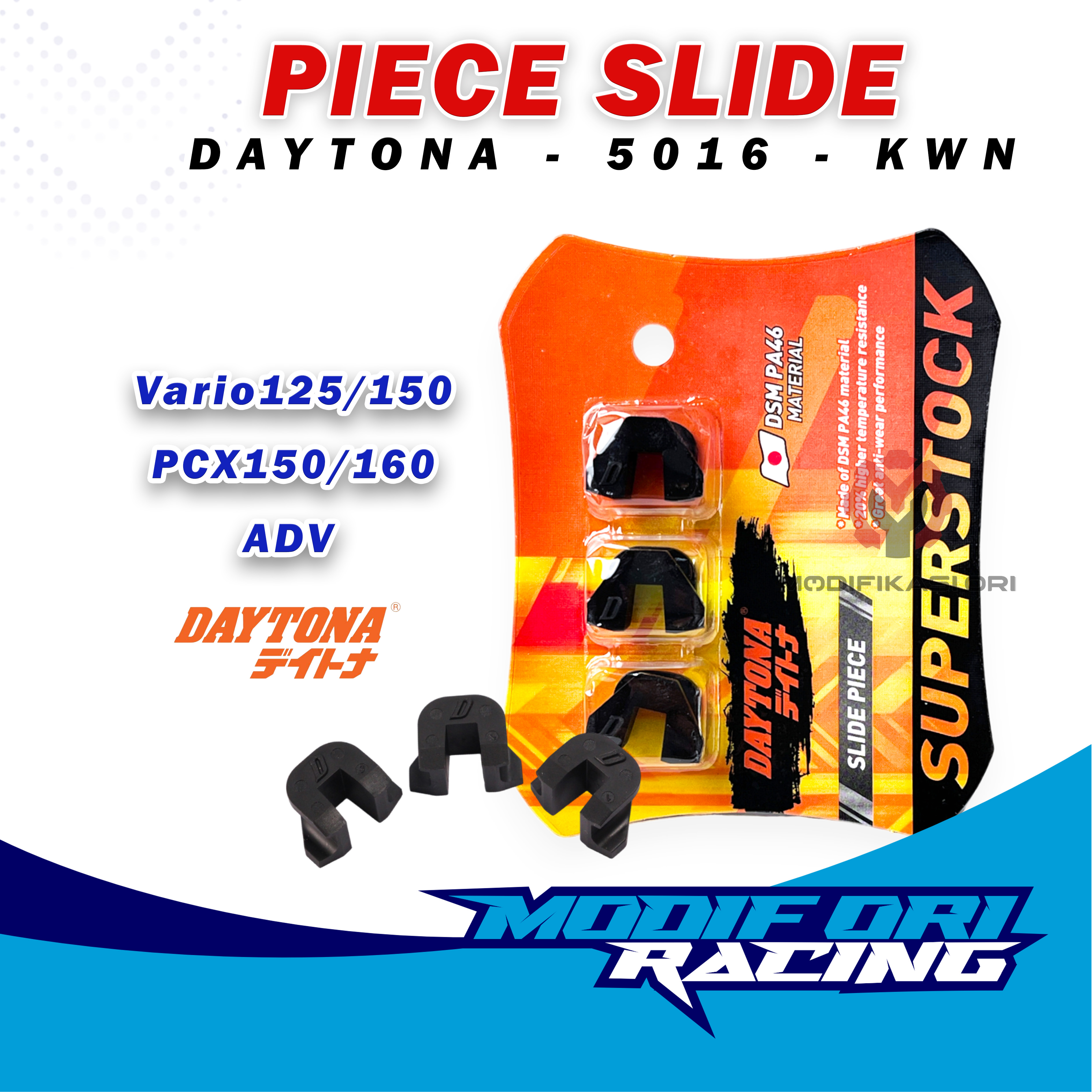 Piece Slide Daytona PCX ADV 150-160 Vario 125-150 Slider Piece Daytona Slider Daytona Vario 150 Karet Tutup Rumah Roller Harga 35,000 rupiah*Gratis Ongkir