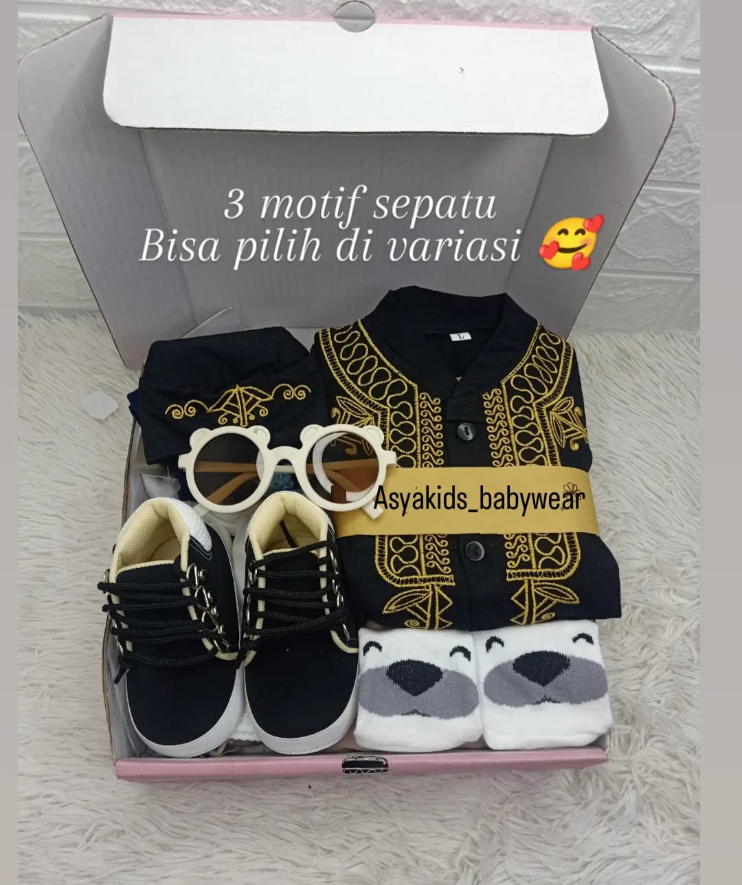 Paket Giftbox set baju Aqiqah baby hampers bayi newborn cowok sambang bayi koko anak laki2