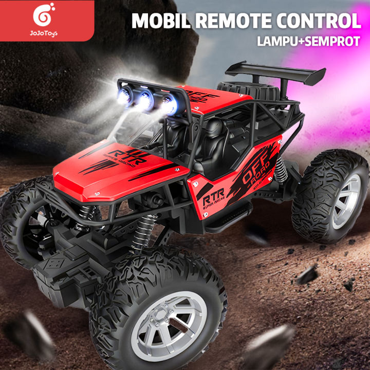 Jojotoy Remote Control Car Toy Off-Road Climbing 2Wd Car Rc Rock with Spray Lamp Function