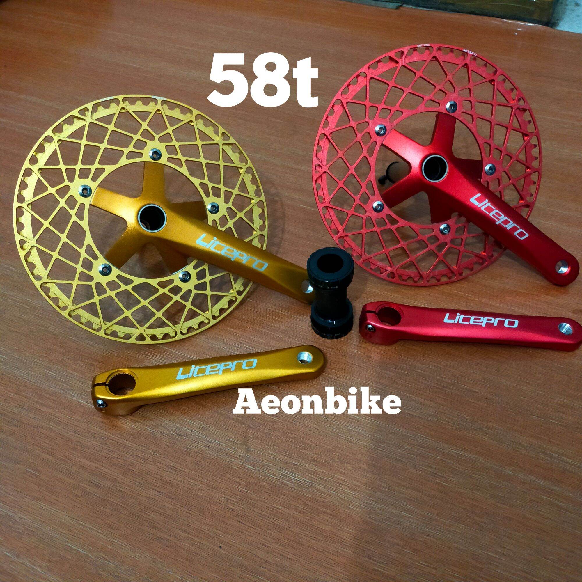 crankset litepro spider HT2 58t crank single sepeda lipat Minion