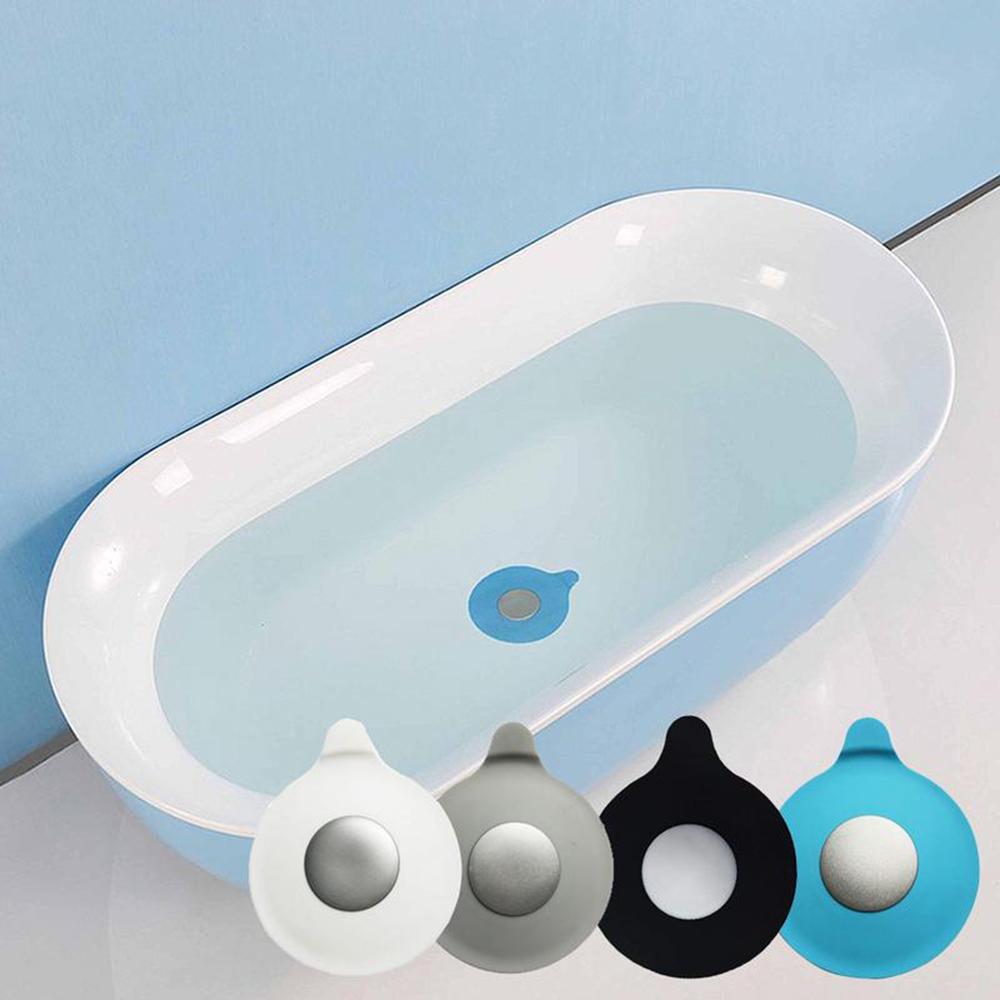 Byssherer Floor Drain Cover Bathtub Chain Stopper Silicone Water Plug Water Drop Design Bathroom Kitchen
