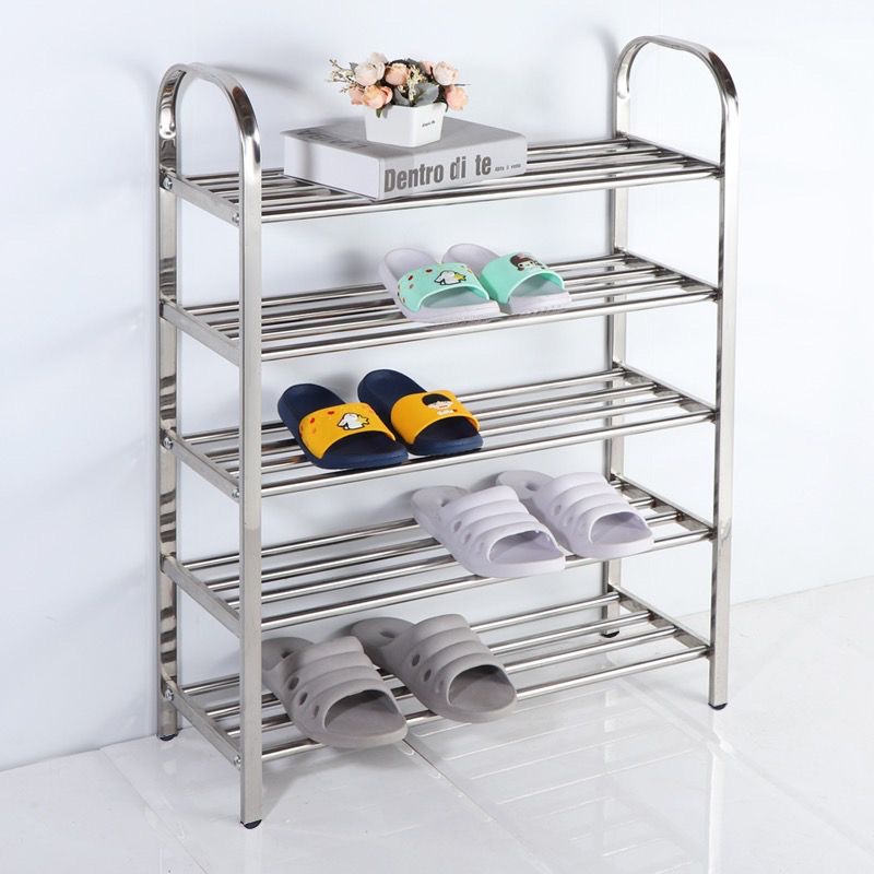 Stainless Steel Shoe & Sandal Rack 3,4 and 5 Layers Anti-Rust Footwear Holder Strong Material Harga 82,000 rupiah*Gratis Ongkir